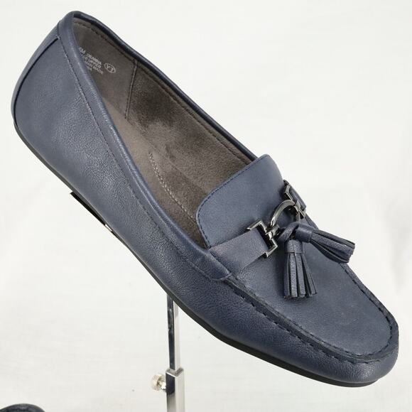 Aerosoles Shoes Womens 10.5 Navy Blue Loafers Flats Tassels Rubber Sole Deanna - Picture 13 of 13